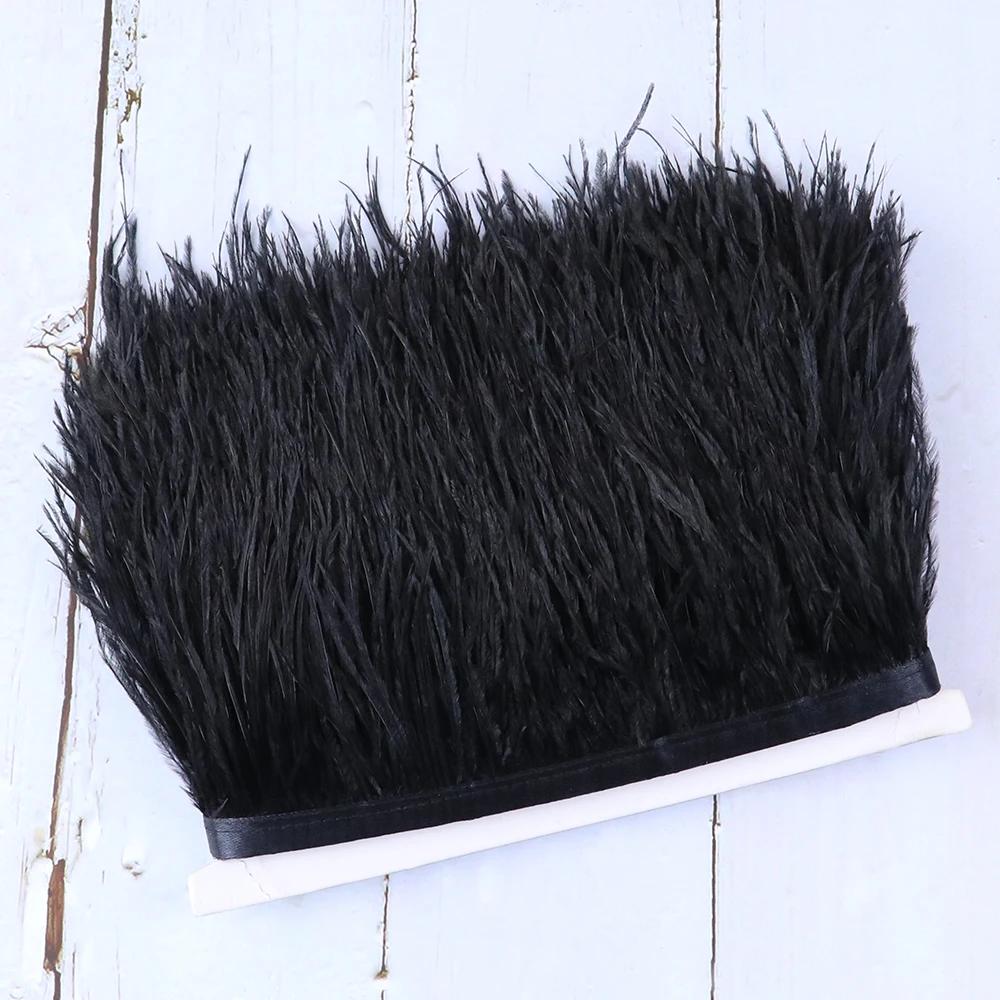 Feather10Meters 8-10cm Natural Ostrich Feather Trims for Needlework and Handicraft Plume Ribbon Fringe Skirt Decoration