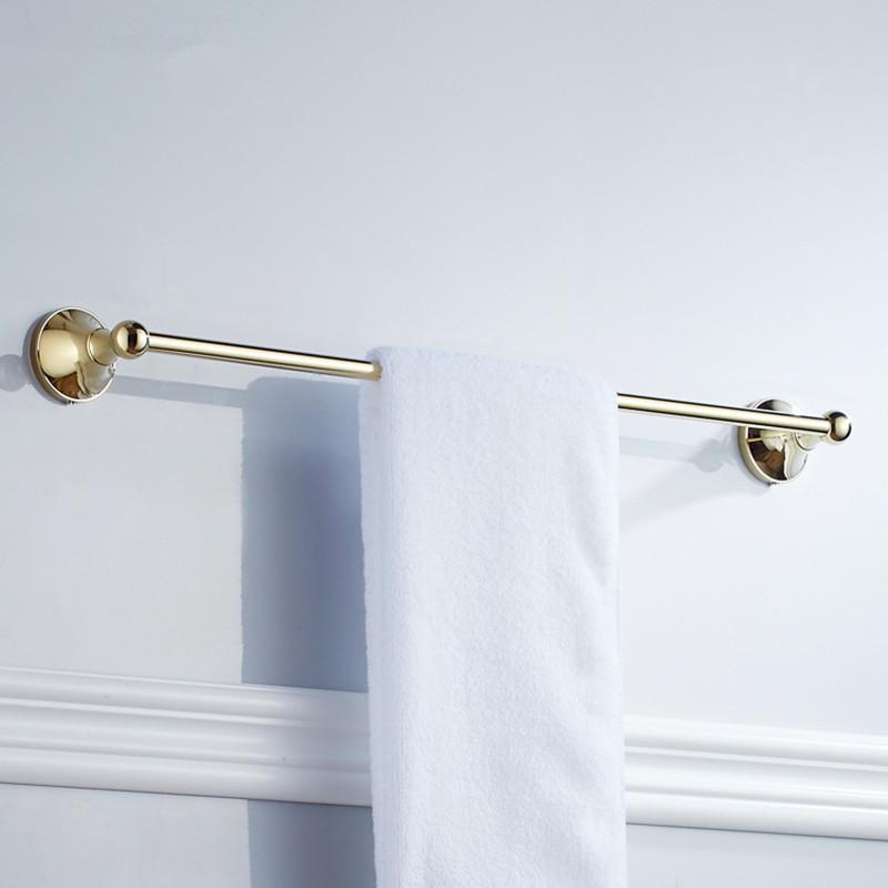 

золотисто-бронзовый полотенцедержатель Черный одинарный медный европейский ретро-подвес для ванной комнаты длиной 50 см настенный золотой