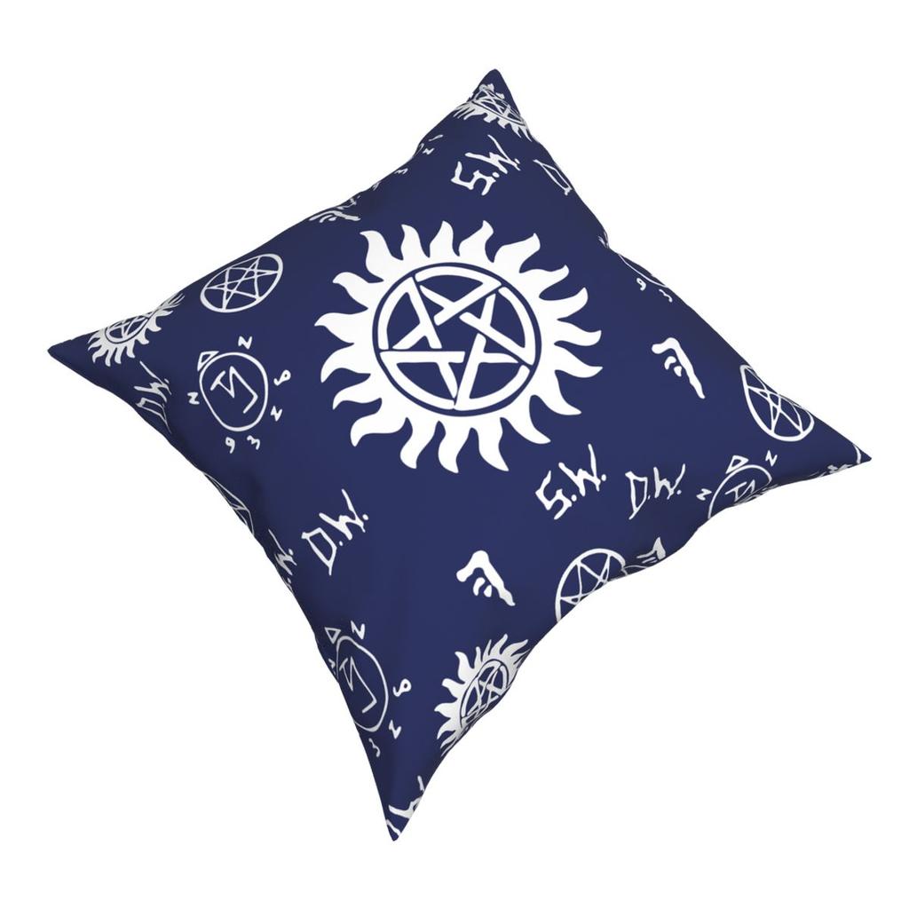 Supernatural Symbol Blue Pillowcover Home Decor Cushions Throw Pillow for Home Polyester Double-sided Printing Gift Idea