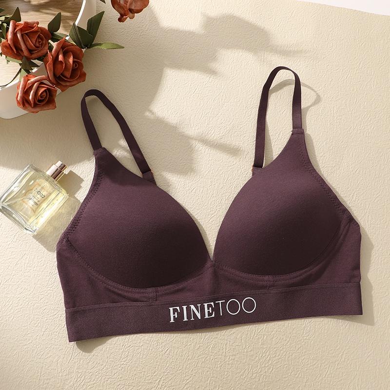 

Бюстгальтер больших размеров для женщин, нижнее белье с глубоким V-образным вырезом без стального кольца, нижнее белье Finetoo, удобный бюстгальтер M