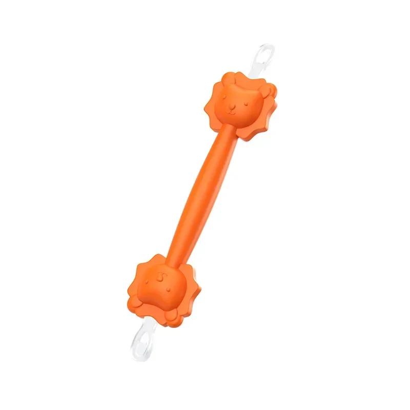

Мягкая ложка для чистки зубов TPE Baby, двусторонняя кюретка, очиститель носа, силиконовые ватные палочки для чистки ушей, детские пинцеты оранжевый