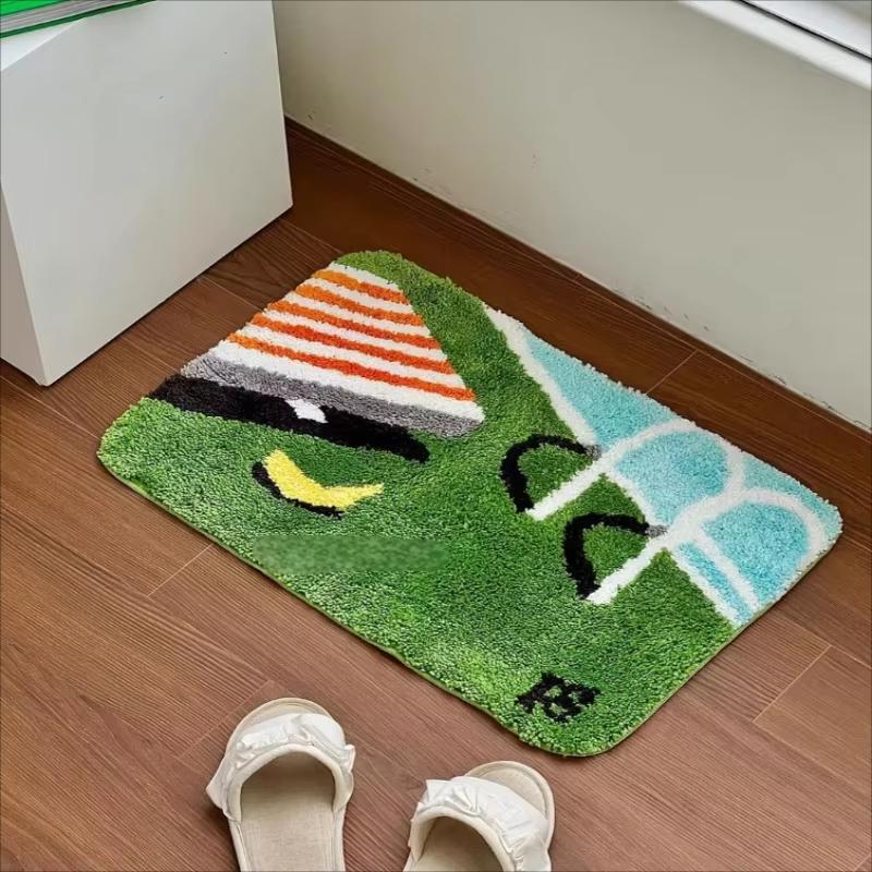 

VIKAMA Cartoon Teal Carpet Cozy Bedside Floor Mat Doormat Absorbent Bathroom Mat Rug For Bedroom Carpet For Live Room Home Decor 40X60CM (1.3X2FT