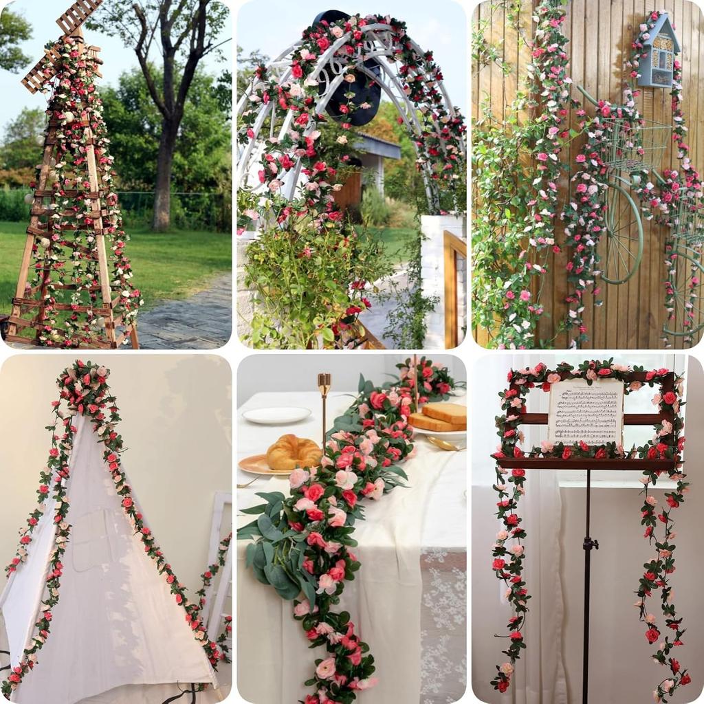 1PC 250cm Artificial Flowers Plants Roses Christmas Garland Wedding Home Room Outdoor Wall Decorations Garden Colorful Products