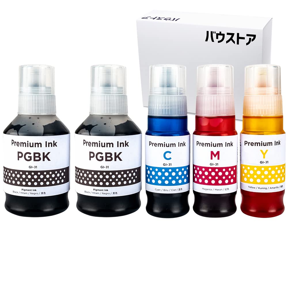 

Сумісна пляшка з чорнилом Bowstore для Canon G3360 G3370 G3390 G1330 5 штук GI-31 / / /