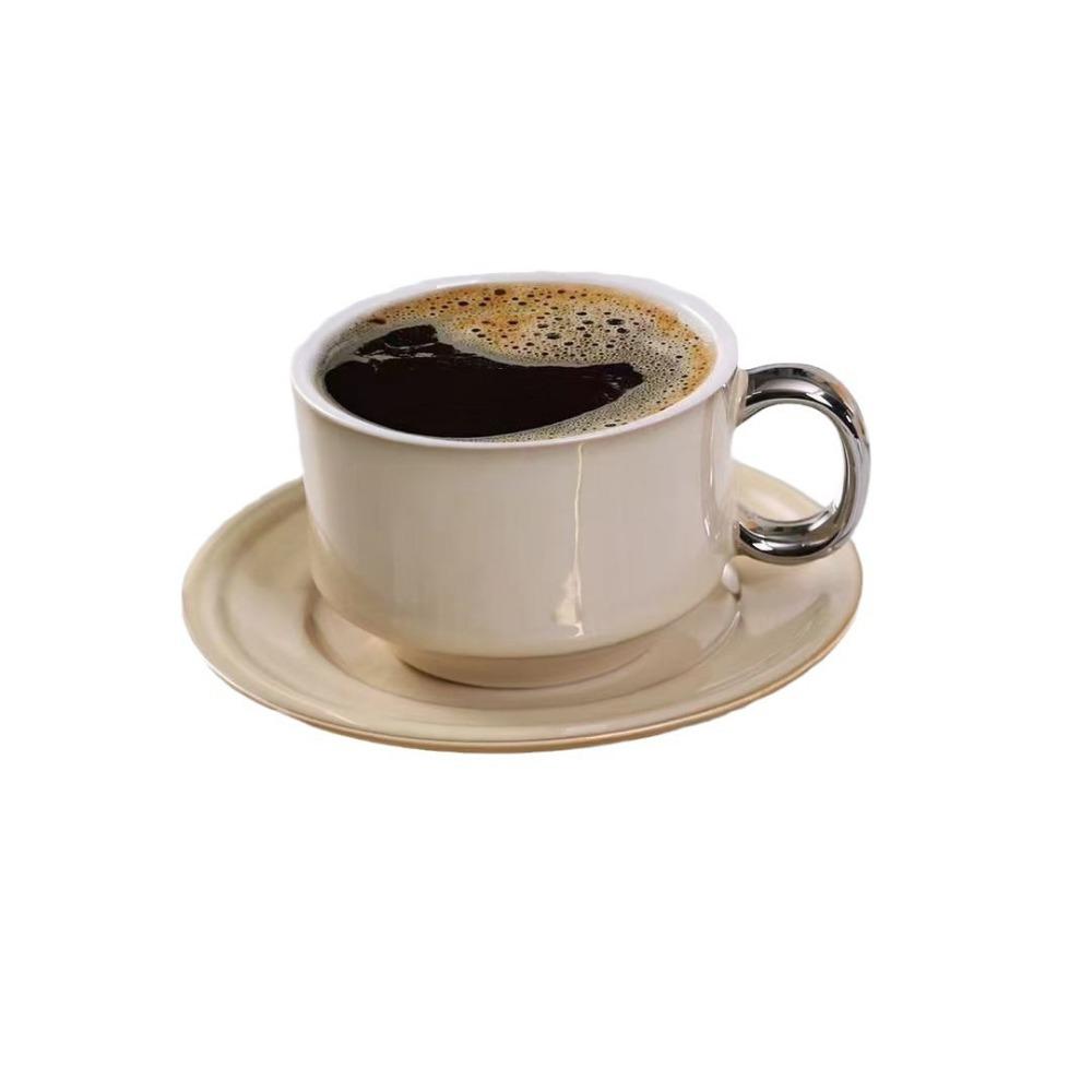Creative Coffee Cup Saucer Set Light Luxury Simple Ceramic Cup Saucer Niche Mug High Value Water Cup Gift Cup