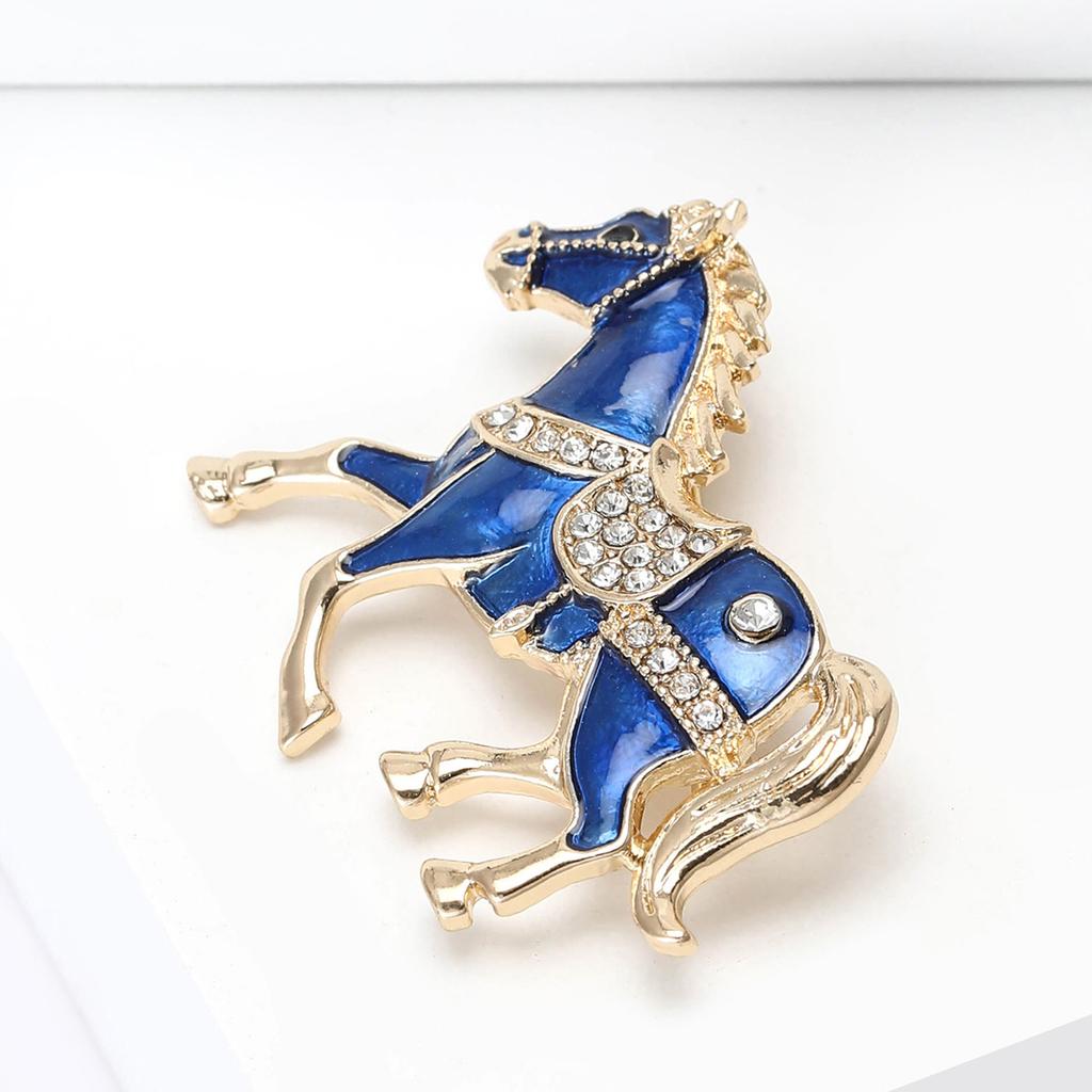 Horse Brooch for Women Unisex Enamel Animal Corsages Pins Gifts