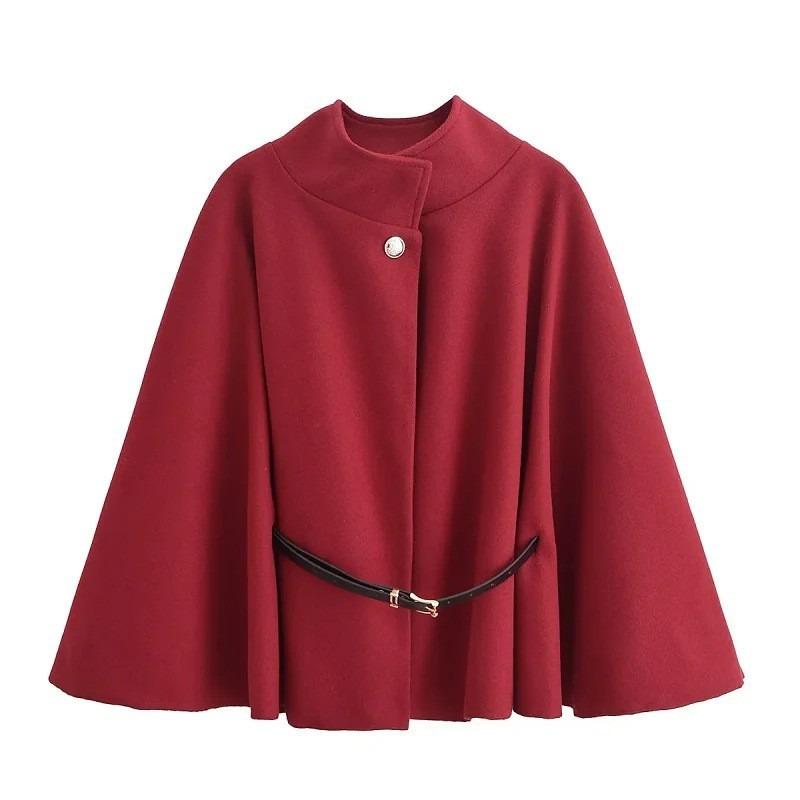 

BITCED Women s Vintage Casual Solid Color Print Autumn Winter Long Sleeve Jackets & Coats XXL яскраво-червоного кольору