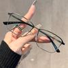 Business HD Metal Half Frame Men's Reading Eyes Ultra Light Neutral High Quality Simple and Versatile Anti Blue Light Eyes