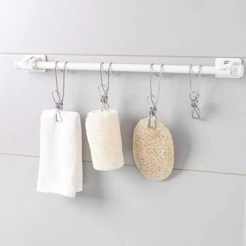 5Pcs Stainless Steel Clothespins With Hooks Metal Spring Clips With Hooks Universal Hanging Clips For Offices Kitchens Bathroom
