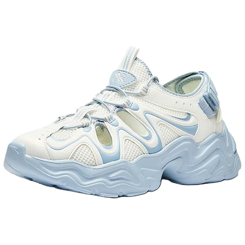 Anta Starlight Fabric Synthetic Leather Comfortable Casual Non-Slip Breathable Creek Shoes Women Shoes White Blue 922628509-1