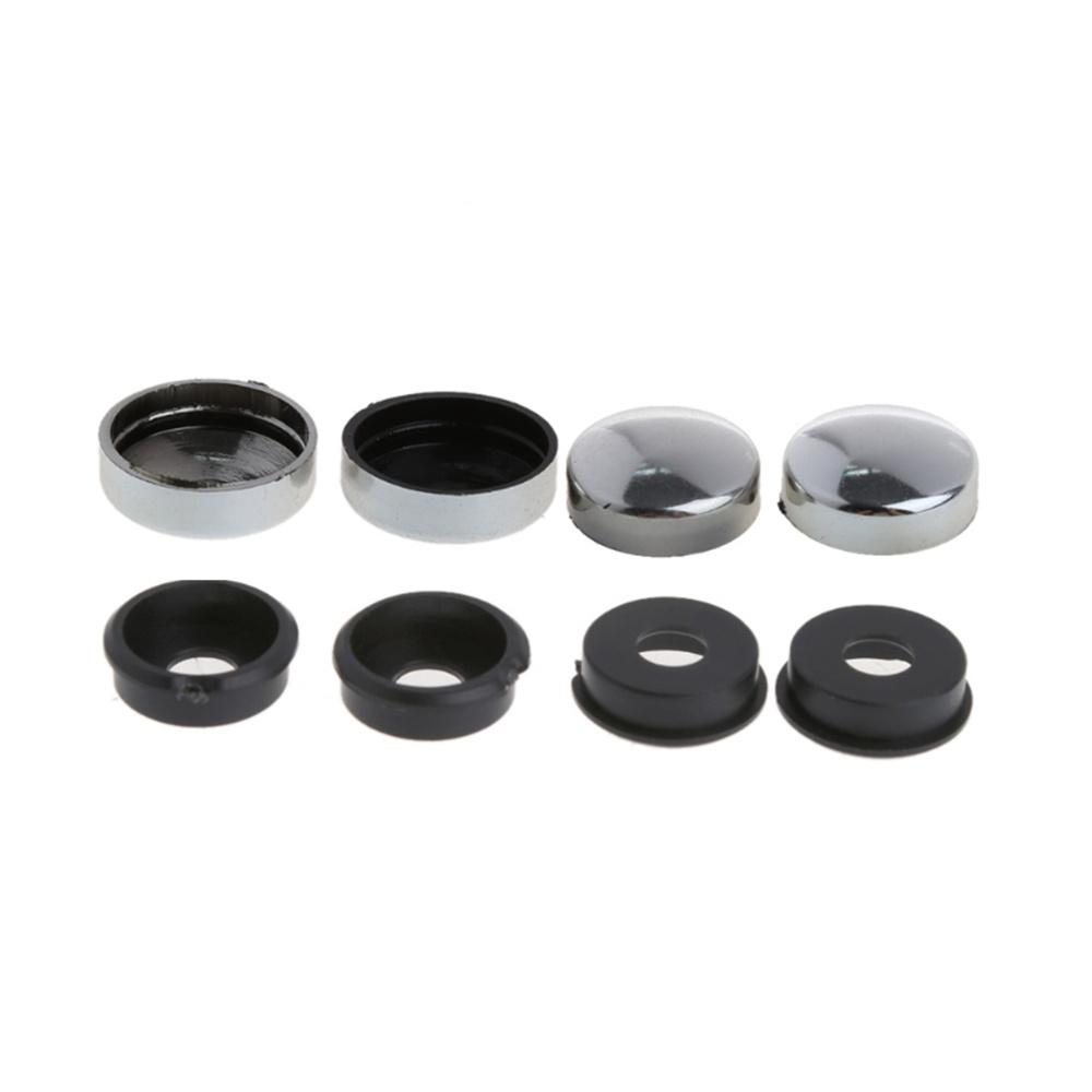 5 Set ABS Chrome License Plate Frame Screw Nut Caps+Bolt Cover Set For Car Truck