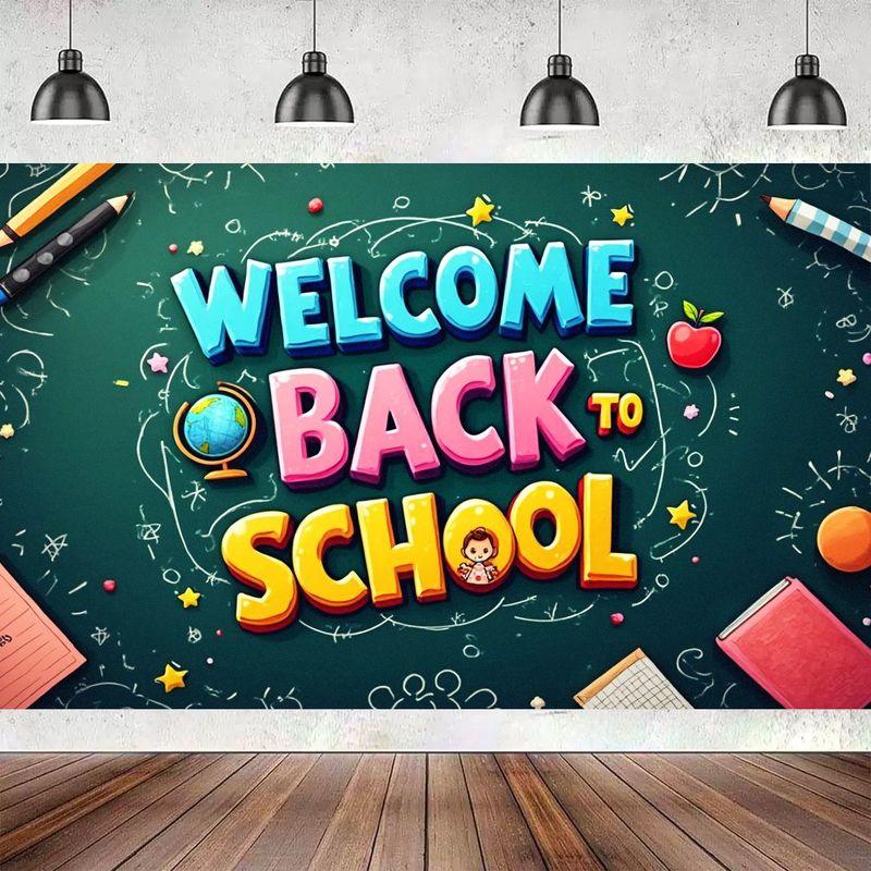 Back to School Season Graffiti Tapestry Cartoon Pattern Wear resistant Hanging Cloth Back to School Party Decoration