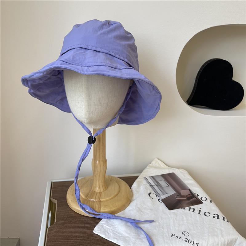 Styleable lace-up Thin fisherman's hat Children's spring and summer outdoor sunscreen visor Sweet quick-drying versatile breathable