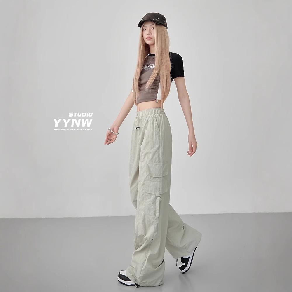 

Spicy Girl High Waist Slimming Cargo Pants - Women s Petite, Quick-Drying, Wide Leg Casual for Spring 2025. XXL