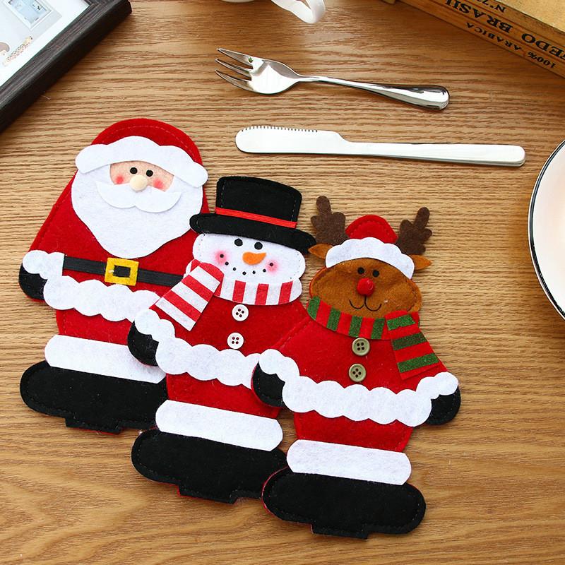 Santa Decorations Christmas Cutlery Sets Party Table Tops Products Decorative