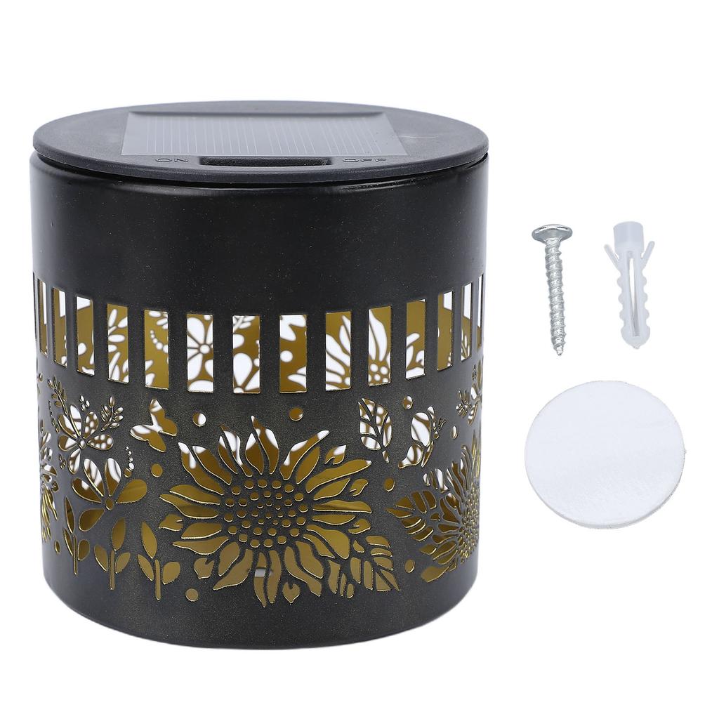 Decorative Solar Wall Light Sunflower Pattern IP65 Water Proof Metal Solar Powered Fence Light for Outdoor Garden