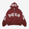 ZYLLO Zip-Hoodie Schneeflocken-Buchstaben-Print Goth Punk Sweatshirt Sportjacke Pullover Langarm Oversized Hoodie Y2k Jacke