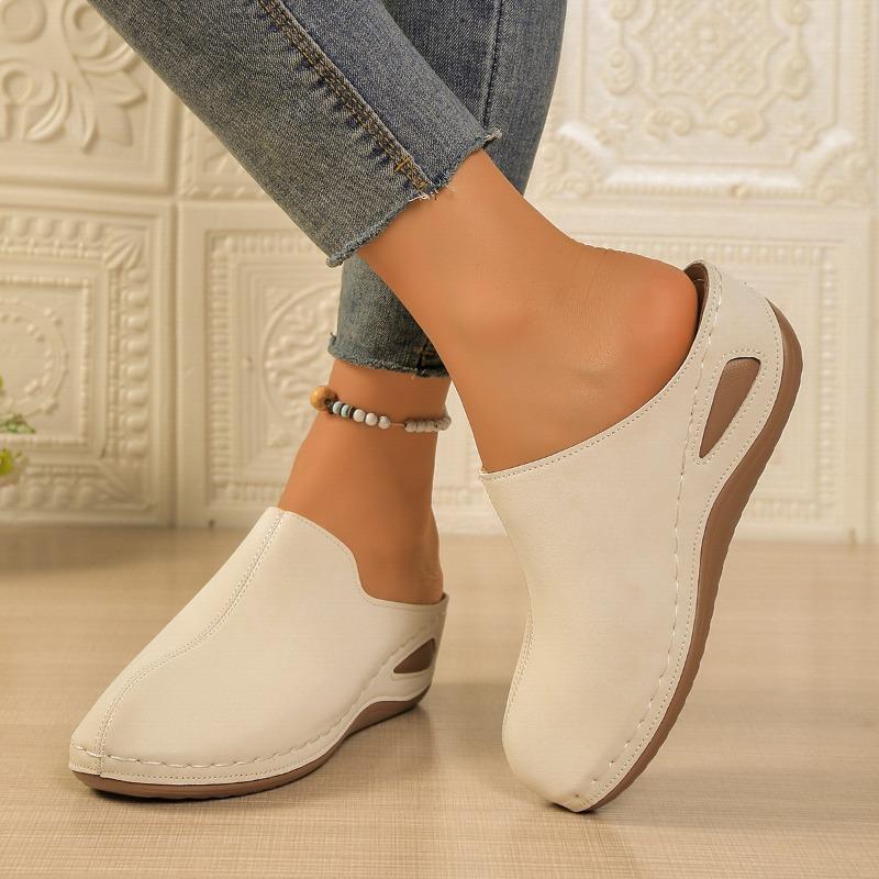 Women's Baotou Platform Slippers Summer New Large Size Round Toe Baotou Back Air Breathable Slippers