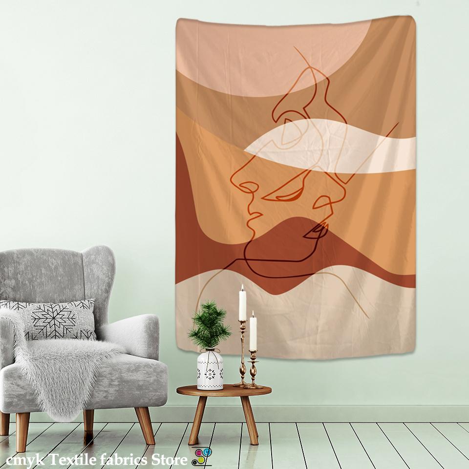 Linie Gesicht Wandteppich Hängen Graffiti Dekorative Bettdecke Böhmischen Ins Stil Möbel Schlafzimmer Kunst Teppich