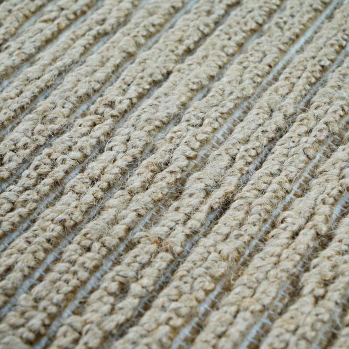 Tapis en jute naturel artisanal beige avec franges 120x160