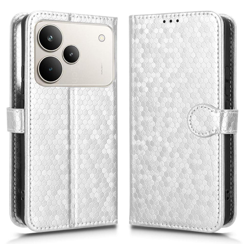 For Realme P4 5G Wallet Case Dot Pattern Imprint PU Leather Phone Cover with Wrist Strap