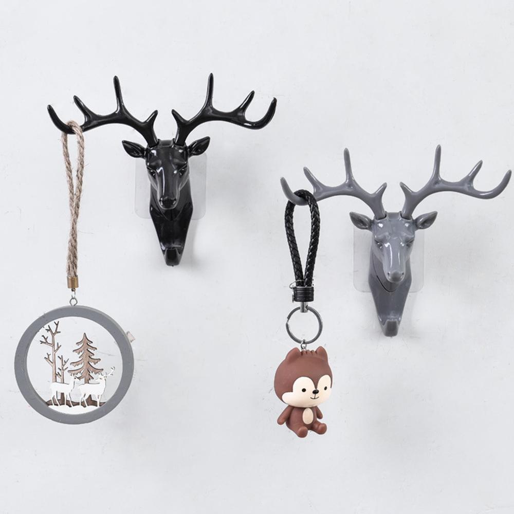 Animal Modeling Hooks Creative Vintage Wall Hanging Hook Hanging Clothes Hat Scarf Key Deer Horns Hanger Rack Walls Decoration