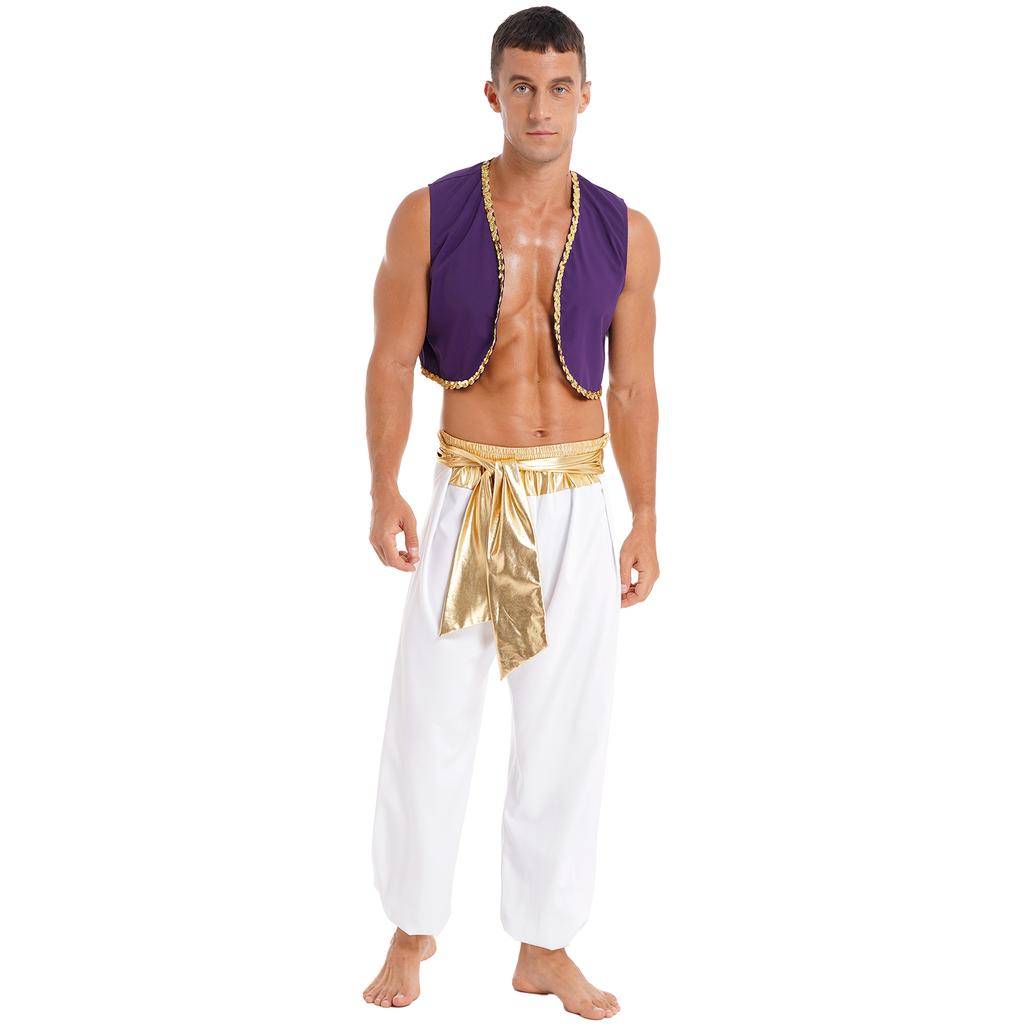 Pánský Dospělý Kostým Arabského Prince Cosplay Halloweenská Párty Vystoupení na Pódiu Oblečení