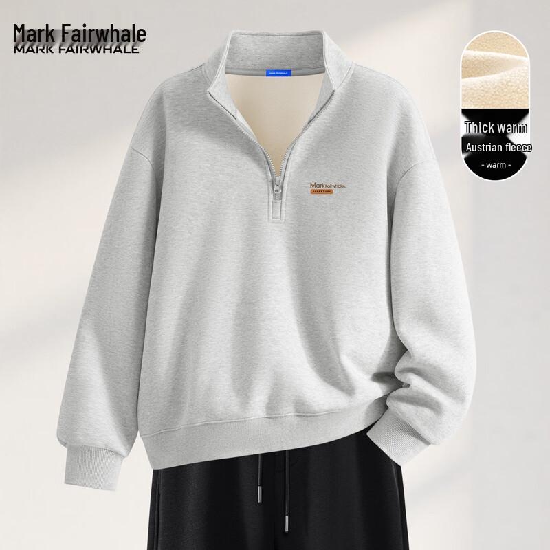 Mark Fairwhale Men's Fleece-Lined Half-Zip Stand Collar Sweatshirt