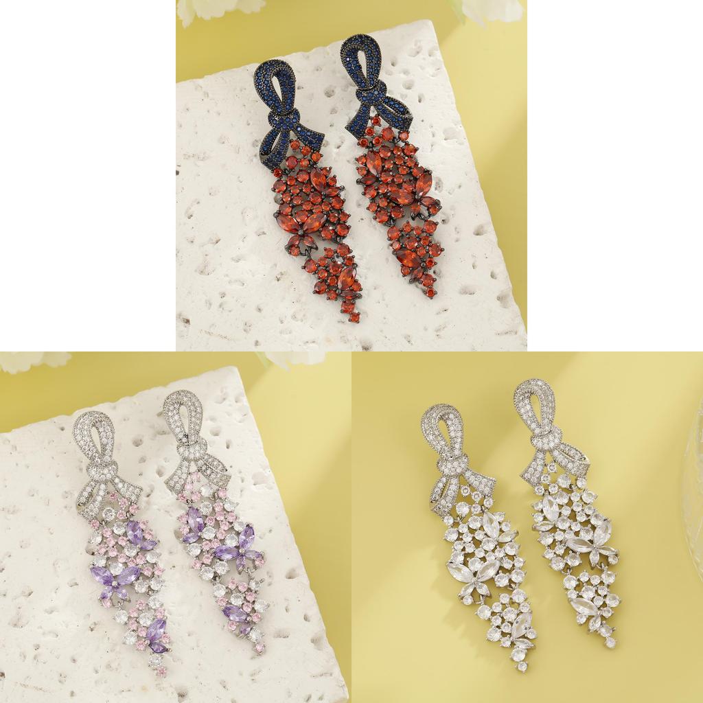 Geometric Copper Drop Earrings For Women Elegant Evening Party Jewelry