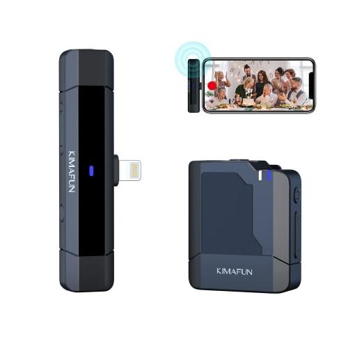 KIMAFUN G50-5 Wireless Lavalier Microphone for iPhone/iPad, Plug & Play, Instant Connection, Noise Reduction, 360 Sound Collection, Recording, No App