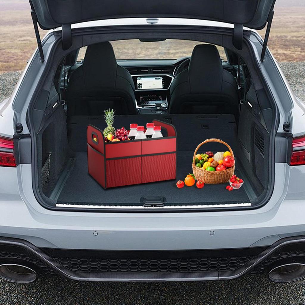 Trunk Organizer Foldable Cargo Storage For Back Of Car 30L Handled Waterproof Box Accessories Holder For Diaper Fruits