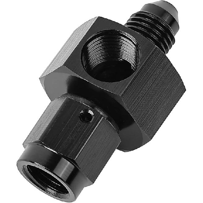 EVIL ENERGY 6AN Male Flare to -6 Female Swivel with 1/8" NPT Gauge Port Fuel Pressure Take off Fitting Adapter Aluminum