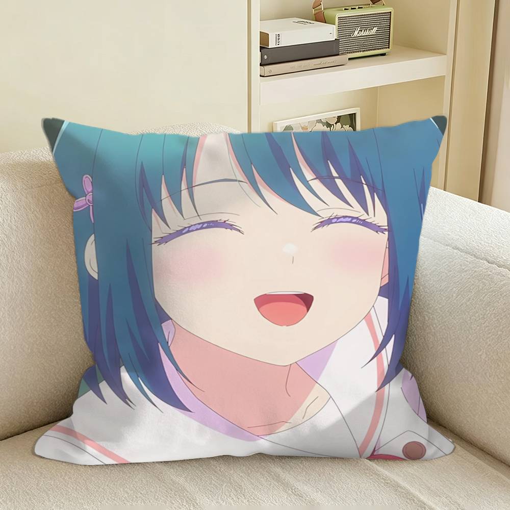 Minamo Shio Osalove Anime Art Square Sofa Pillow Cover Solid Color Living Room Home Decor Cushion Case