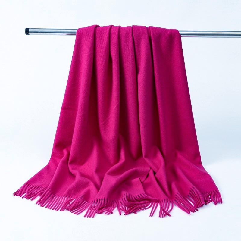 Wool Scarf Women's Winter Korean Style Thickened Warm Solid Color Scarf Shawl High End Versatile Cashmere Scarf