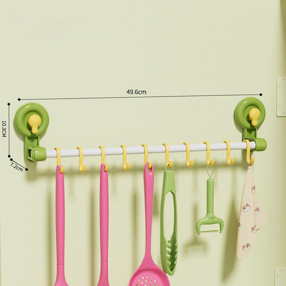 Candy Color Suction Cup Hook Sliding Track S Hook Movable Bathroom Door Hooks Towel Rack Removable Hanger Home Storage Supplies