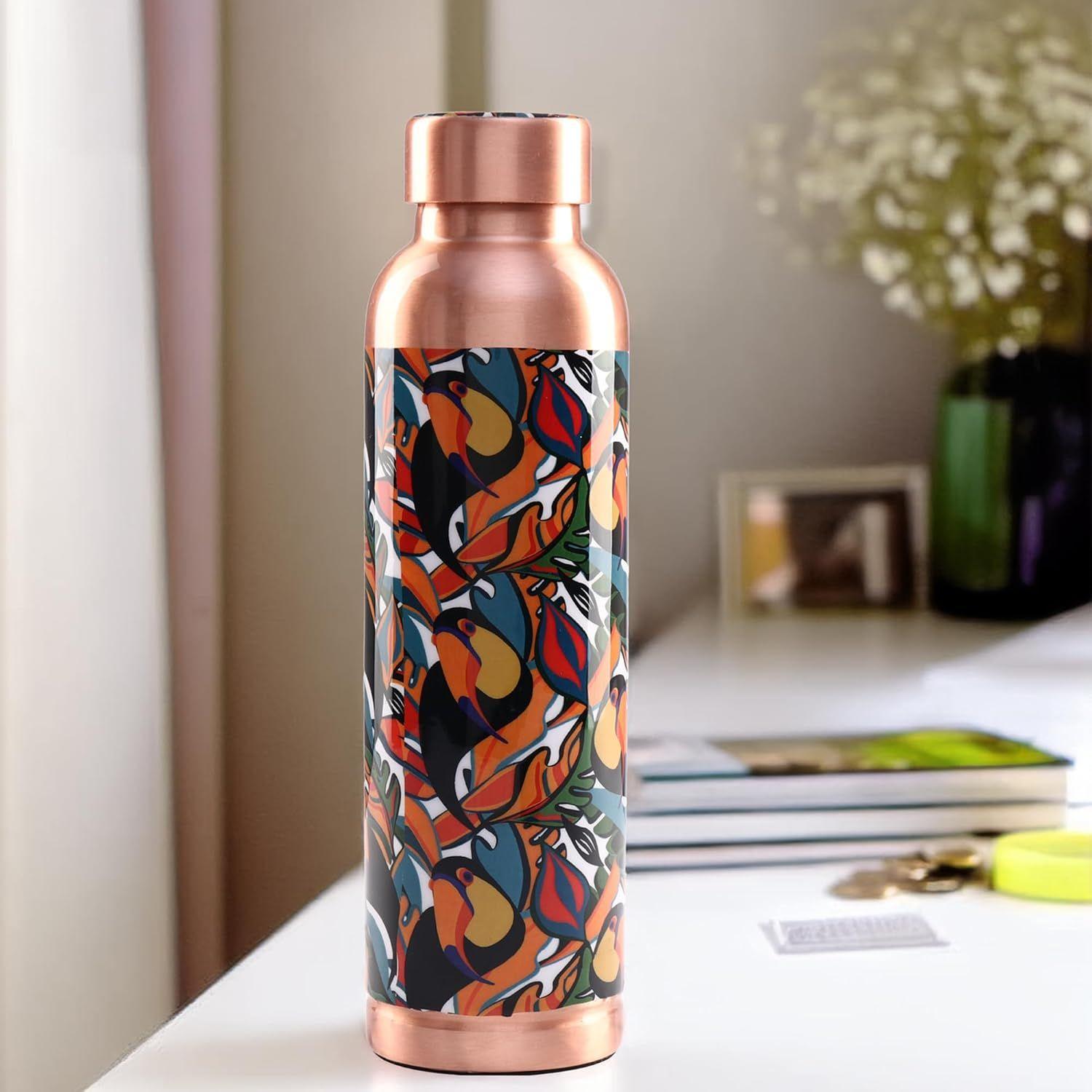 

Copper Water Bottle 950ml | Designer Leakproof Eco-Friendly Immunity Boosting Non-Toxic BPA Free | Kids Drinkware & Storage