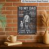 2D Flat 1pc Dad Metal Sign - Father's Day Gift From Son/, Dad Quote Wall Art with & Father Silhouette, Rustic Vintage Aluminium Plaque for Home