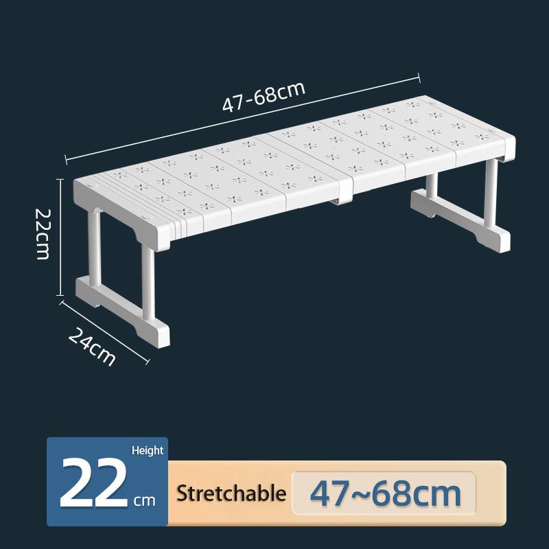 Adjustable Closet Storage No-Punch Storage Shelf Space Saving Wardrobe Decorative Shelf Cabinet Holder for Bathroom Kitchen Shoes Rack Sundry Storage