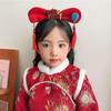Tassel Chinese New Year Headwear Braid Hair Red Bow Hairband Simple Hanfu Headwear  Baby