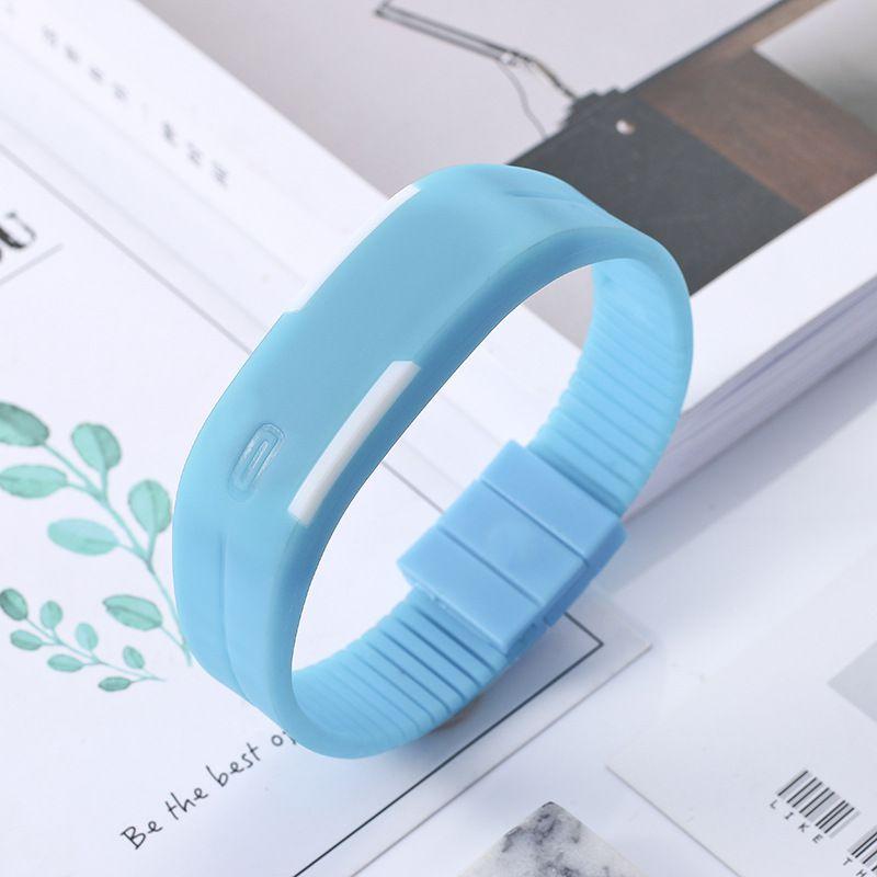 Stylish Kids Digital Led Silicone Watch With Adjustable Strap And Rectangular Dial