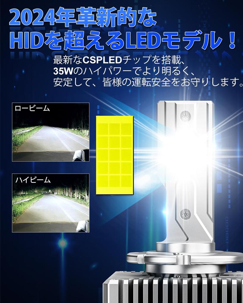 SUPAREE d3s LED Vehicle Inspection Genuine Replacement for D3R LED Super No Modification Pack of 2 Headlights, Compliant, 6500K, 35W, 24000lm, Bulbs,