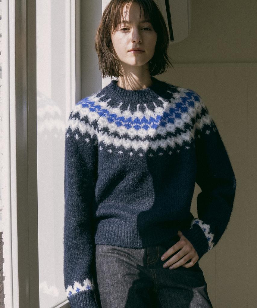 Banwonateullie Kn4256 Nordic Round Knit_Navy