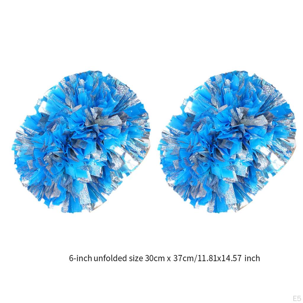 2 Pieces Cheerleading Pom Poms Cheering Squad Pompoms with Handle Cheerleader for Ceremony