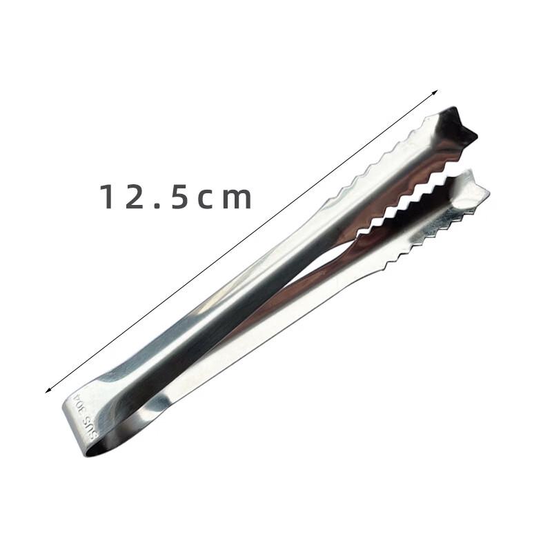 304 Stainless Steel Anti-slip Ice Tongs (10-Pack)