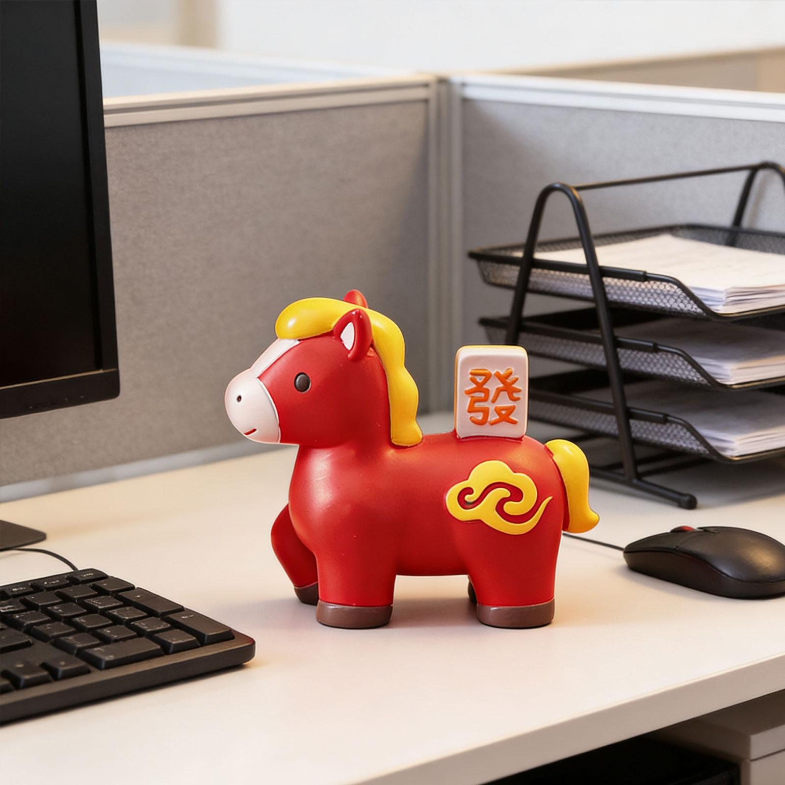 

Horse Statue Feng Shui Figurine Resin Artwork Fine Craftsmanship Desktop Decoration for Living Room Balcony Entrance Cabinet