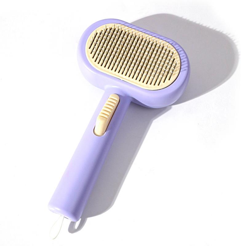 Pet Double-Sided Self-Cleaning Hair Removal Comb Pet Hair Cleaner Brush Cat Shedding Brush Massage Comb Pet Cleaning Supplies