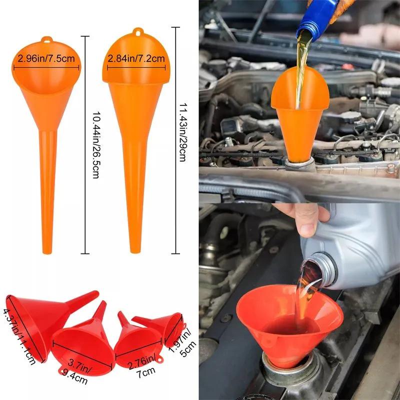Multi-Piece Plastic Liquid Funnel Kit Flexible Extension Spout Funnels Wide Mouth Fuel Oil Transfer Anti-splash Refuel Tools