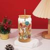 Color-Changing Festive Tumbler Christmas Beer Can with Brush And Straw Holiday-themed Beverage Container