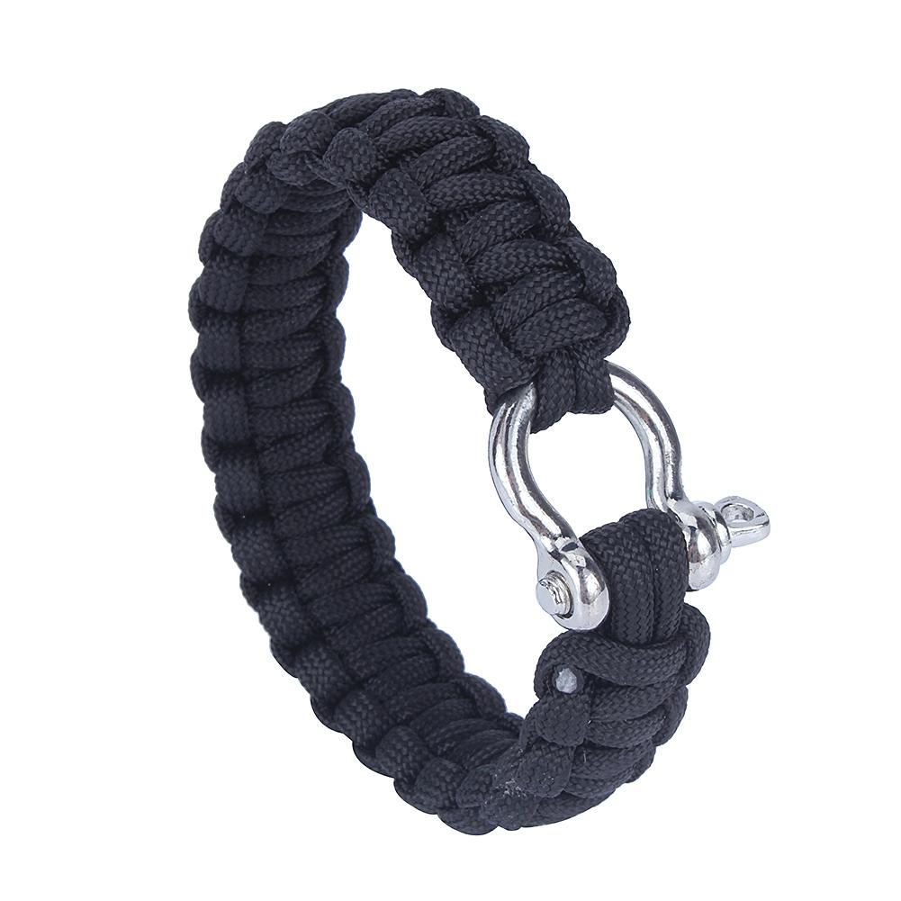 Military 550 Paracord Woven Survival Bracelet Stainless Steel Buckle Kit Outdoor