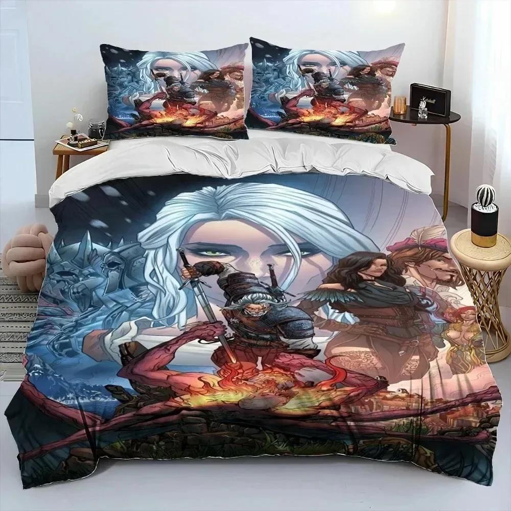 3D The W-Witcher Game cartoon Comfortable Duvet Quilt Cover Pillowcase Bedding Set Children Bedroom Decoration Home Textile